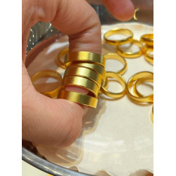 越南沙金古法素圈戒指銅鍍金傳承指環男女簡約對戒首飾品久不掉色