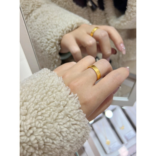 越南沙金古法素圈戒指銅鍍金傳承指環男女簡約對戒首飾品久不掉色