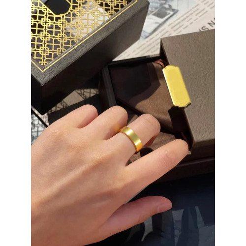 越南沙金古法素圈戒指銅鍍金傳承指環男女簡約對戒首飾品久不掉色