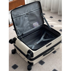 新款側開蓋行李箱可擴展拉桿箱女20寸登機24大容量防爆旅行密碼箱