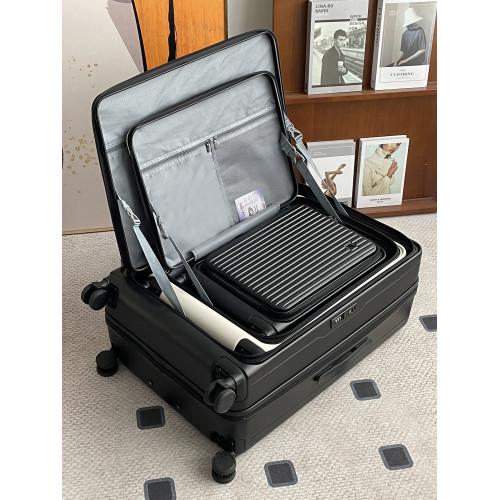 新款側開蓋行李箱可擴展拉桿箱女20寸登機24大容量防爆旅行密碼箱