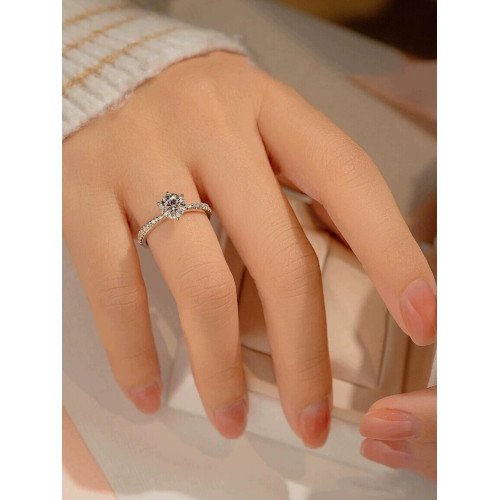 D色進口莫桑石1克拉鑽戒求婚訂婚結婚微鑲經典六爪戒指女婚嫁首飾 D色進口莫桑石1克拉鑽戒求婚訂婚結婚微鑲經典六爪戒指女婚嫁首飾