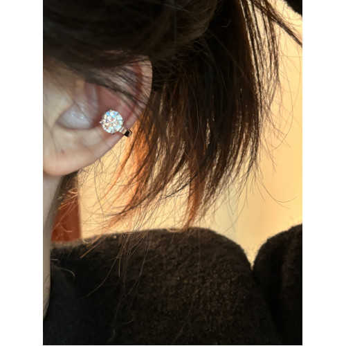 [樓哈哈]爆閃鋯石耳夾女日常通勤百搭氣質無耳洞耳骨夾高級感輕奢