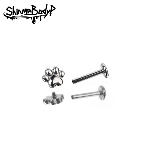 Shinma賽博龐克貓爪熊掌狗狗爪脣釘耳釘 鈦鋼土酷穿刺內螺紋穿刺 Shinma賽博龐克貓爪熊掌狗狗爪脣釘耳釘 鈦鋼土酷穿刺內螺紋穿刺