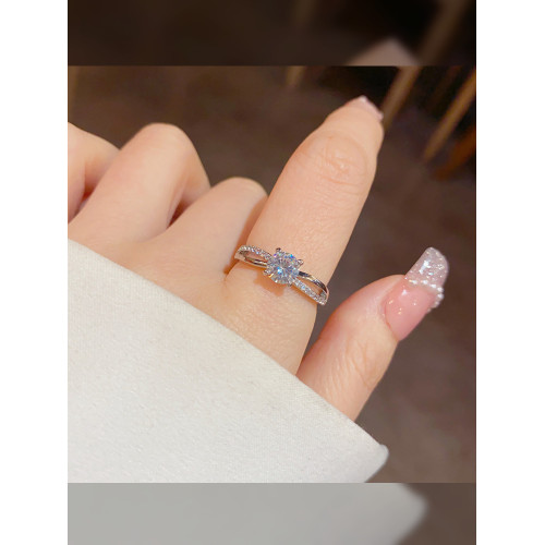 仿真結婚戒指一對莫桑假鑽戒結婚婚禮儀式交換道具活口可調節婚戒