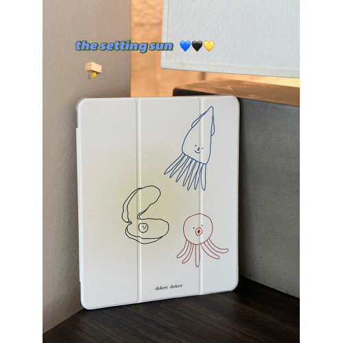 dokee dokee 原創《小海鮮》新款透明ipad保護殼 帶筆槽 適用於蘋果平板防摔保護套全包