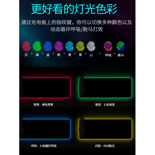 ALIENWARE外星人無線充電滑鼠墊RGB發光鍵盤桌墊電腦墊超大桌墊