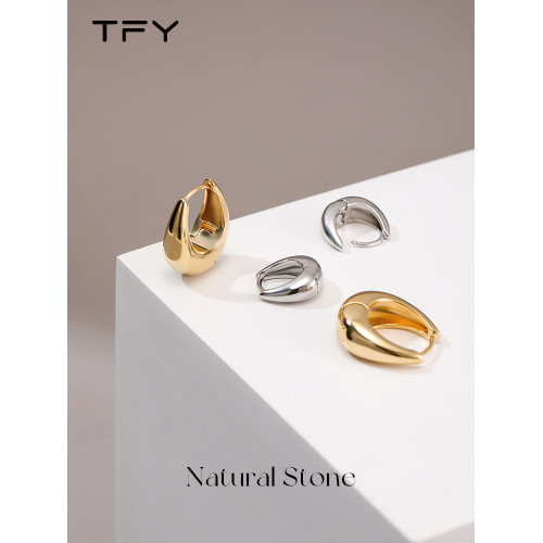 歐美素圈耳環女款高級感2026年新款爆款925銀針獨特氣質金色耳圈