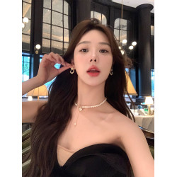 方糖貓眼石菱形珍珠耳飾輕奢高級感氣質大氣耳釘女獨特耳環耳夾