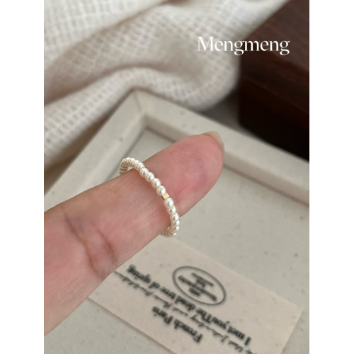 Mengmeng美國進口14k注金戒指單圈曡帶百搭款大碼戒指