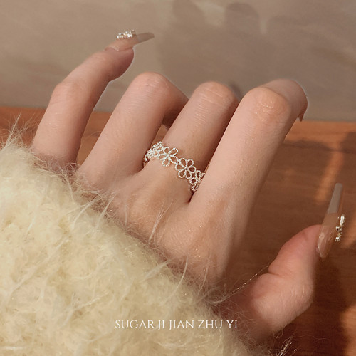 超仙鏤空花朵戒指女小衆高級感溫柔甜美食指戒子2026年新款爆款