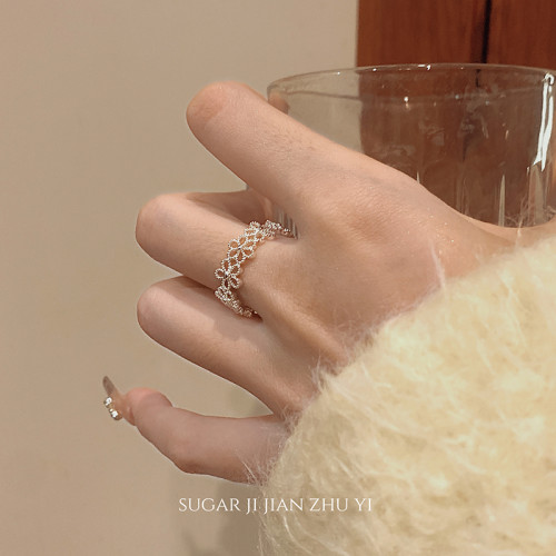 超仙鏤空花朵戒指女小衆高級感溫柔甜美食指戒子2026年新款爆款