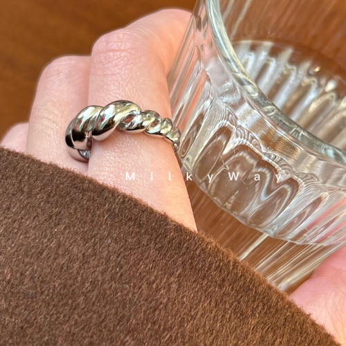 有跡MilkyWay螺旋螺紋不規則戒指ins冷淡風韓國合金開口指環女 有跡MilkyWay螺旋螺紋不規則戒指ins冷淡風韓國合金開口指環女