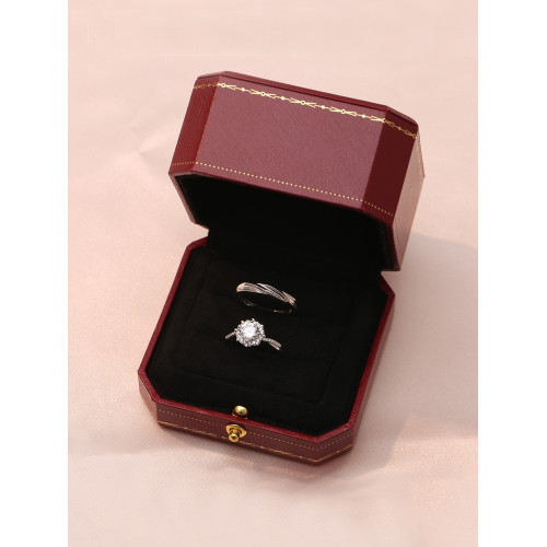 仿真鑽戒星織款扭臂微鑲男女活口一對戒結婚用的戒指婚禮儀式道具 仿真鑽戒星織款扭臂微鑲男女活口一對戒結婚用的戒指婚禮儀式道具