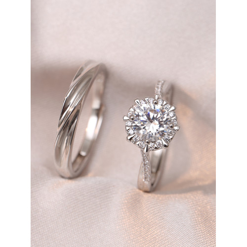 仿真鑽戒星織款扭臂微鑲男女活口一對戒結婚用的戒指婚禮儀式道具 仿真鑽戒星織款扭臂微鑲男女活口一對戒結婚用的戒指婚禮儀式道具