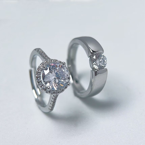 仿真婚戒結婚對戒情侶假鑽戒一對鑽石求婚婚禮交換儀式用活口戒指