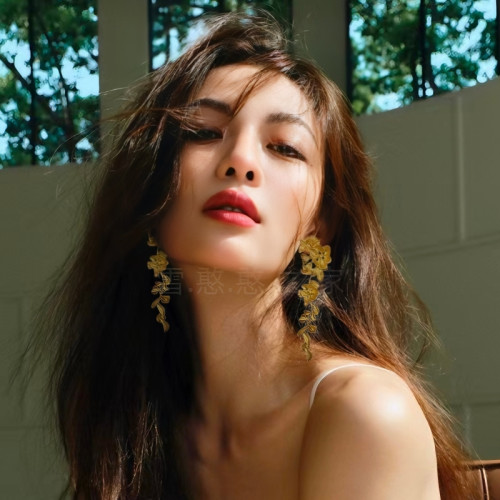 鍾楚曦同款耳環金色花朵流蘇新中式高級感誇張耳墜耳飾耳夾耳釘女