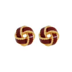 紅色同心結耳釘女2026新款耳環高級感復古獨特適合春天的氣質耳飾