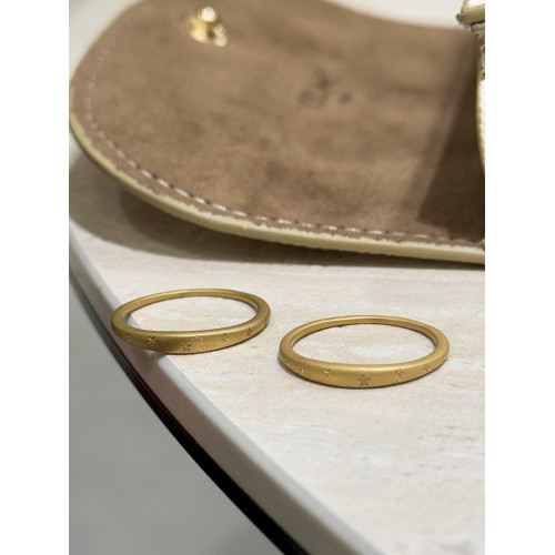 啞光磨砂印花鈦鋼戒指女個性百搭小衆設計復古簡約食指戒不掉色