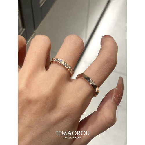 兩件套!爆閃滿鑽金色素圈光面戒指女款輕奢高級感曡戴食指戒對戒 兩件套!爆閃滿鑽金色素圈光面戒指女款輕奢高級感曡戴食指戒對戒