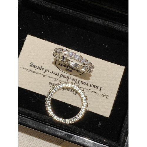 一眼淪陷！超閃滿鑽戒指女輕奢高級感尾戒素圈戒指女小衆設計指環