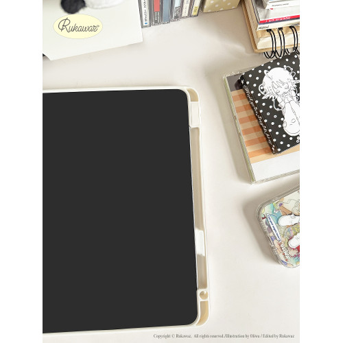RUKAWAZxoliwa奧莉蛙聯名原創final angel磁吸亞克力帶筆槽防摔適用蘋果平板iPad pro air7/air6保護殼