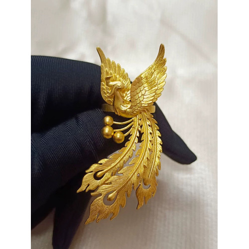 宏泰大喜珠寶鳳舞九天開口戒指活口可調節結婚仿真三金拍照飾品