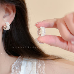 法式珍珠耳環女高級感輕奢耳圈2026新款爆款耳釦耳飾優雅氣質耳釘