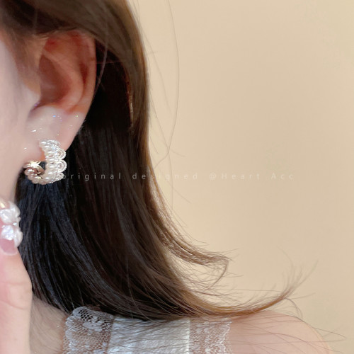 法式珍珠耳環女高級感輕奢耳圈2026新款爆款耳釦耳飾優雅氣質耳釘