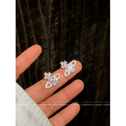 新星 土星西太後耳釘女輕奢高級感耳夾女無耳洞耳環小衆獨特耳飾