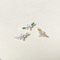 橫瞳piercing  16G“雲階”鍍金滿鑽耳骨釘 內螺旋0.9牙口耳蝸