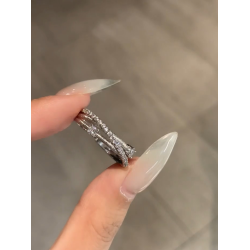 爆閃仿鑽三環星軌戒指小衆輕奢復古高級感氣質精緻百搭食指戒指環