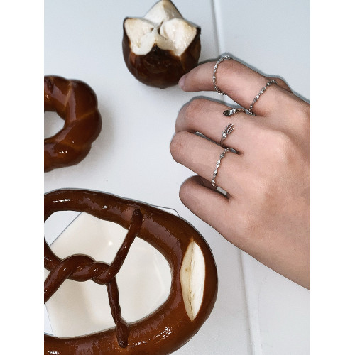 LLab s925銀 原創食物系列叉子勺子開口可調節戒指