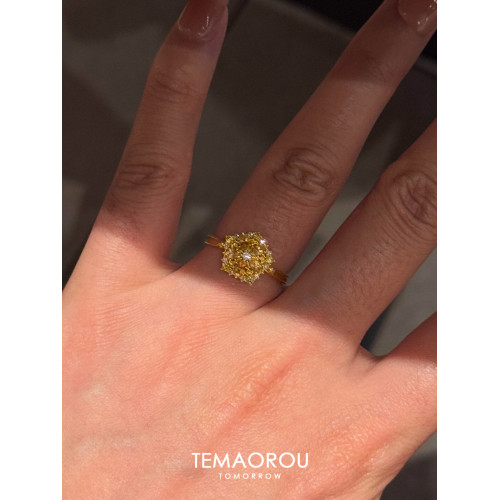 爆閃！小碎鑽雪花金開口戒指女沙金不掉色食指戒開口指環小衆設計
