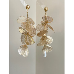 Vintage古著 Apricot leaf tassels耳飾