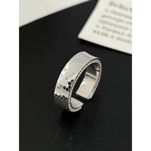 銀色碎冰冰戒指復古重工輕奢氣質高級感食指戒小衆設計感百搭指環