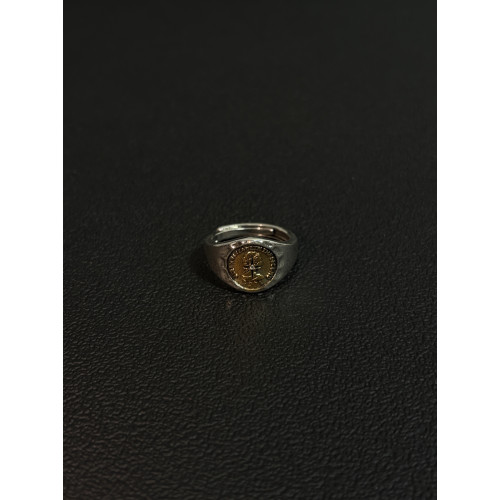 小心袖口「伊麗莎白金幣」原創中古小衆設計感開口指環男女配飾