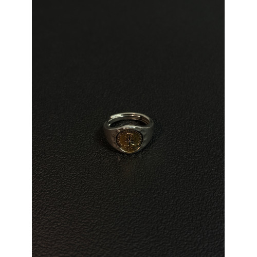 小心袖口「伊麗莎白金幣」原創中古小衆設計感開口指環男女配飾