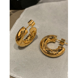 S925銀針金屬菱格紋圓圈耳環女輕奢高級感小衆獨特耳圈秋冬耳飾品