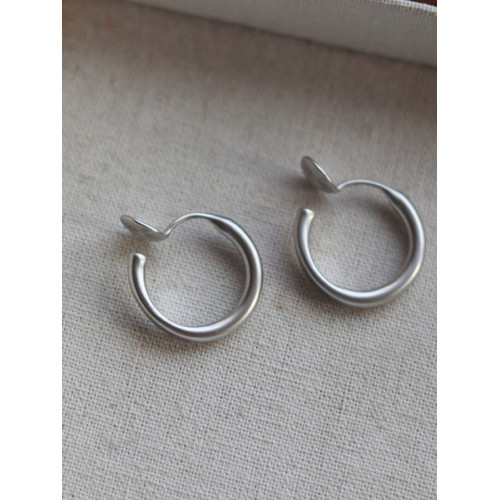 [方圓臉必戴]簡約啞光圓圈無耳洞耳夾氣質冷淡風素圈時尚高級耳飾