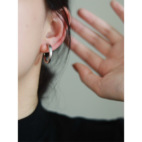 [方圓臉必戴]簡約啞光圓圈無耳洞耳夾氣質冷淡風素圈時尚高級耳飾