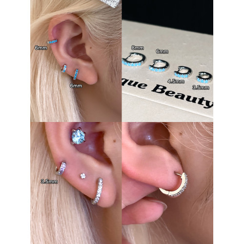 鋯石耳圈醫用鈦鋼邊緣耳骨環養耳洞耳環小耳釦小衆高級感耳骨耳飾 鋯石耳圈醫用鈦鋼邊緣耳骨環養耳洞耳環小耳釦小衆高級感耳骨耳飾