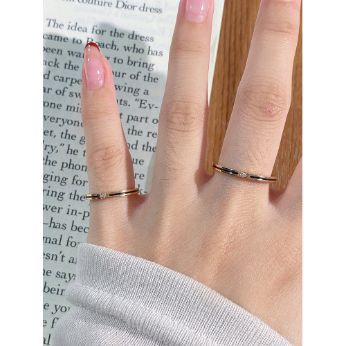 蒂爾多小衆獨特單鑽細黑線戒指尾戒小指女小拇指小尺寸極小特小2