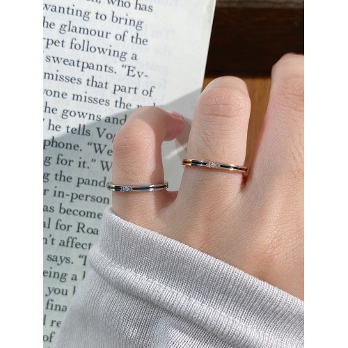 蒂爾多小衆獨特單鑽細黑線戒指尾戒小指女小拇指小尺寸極小特小2