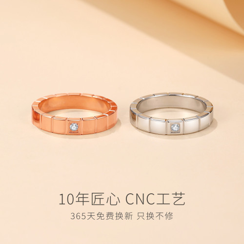 小冰塊單鑽戒指碎鑽小衆設計高級感男女儀式婚戒食指通勤素圈指環