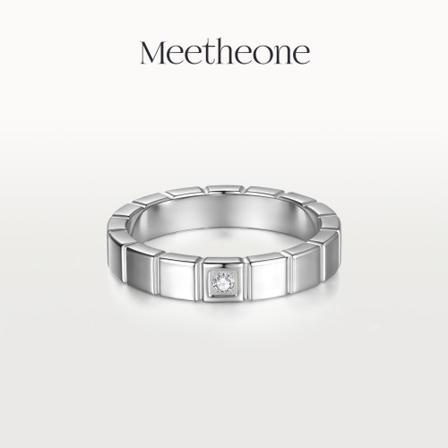 小冰塊單鑽戒指碎鑽小衆設計高級感男女儀式婚戒食指通勤素圈指環