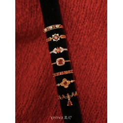 「斯嘉麗舞會」多款入！法式宮廷復古閃耀高級感顯白紅色開口戒指