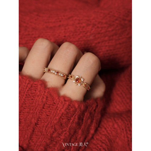 「斯嘉麗舞會」多款入!法式宮廷復古閃耀高級感顯白紅色開口戒指 「斯嘉麗舞會」多款入!法式宮廷復古閃耀高級感顯白紅色開口戒指