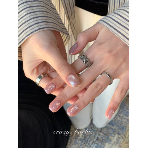 超百搭!日韓銀色竪紋圓珠戒指幾何元素英文字母印花開口飾品指環