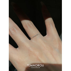 極細款mini閃鑽戒指簡約精緻高級感曡戴鍍18K金食指戒指環女日常